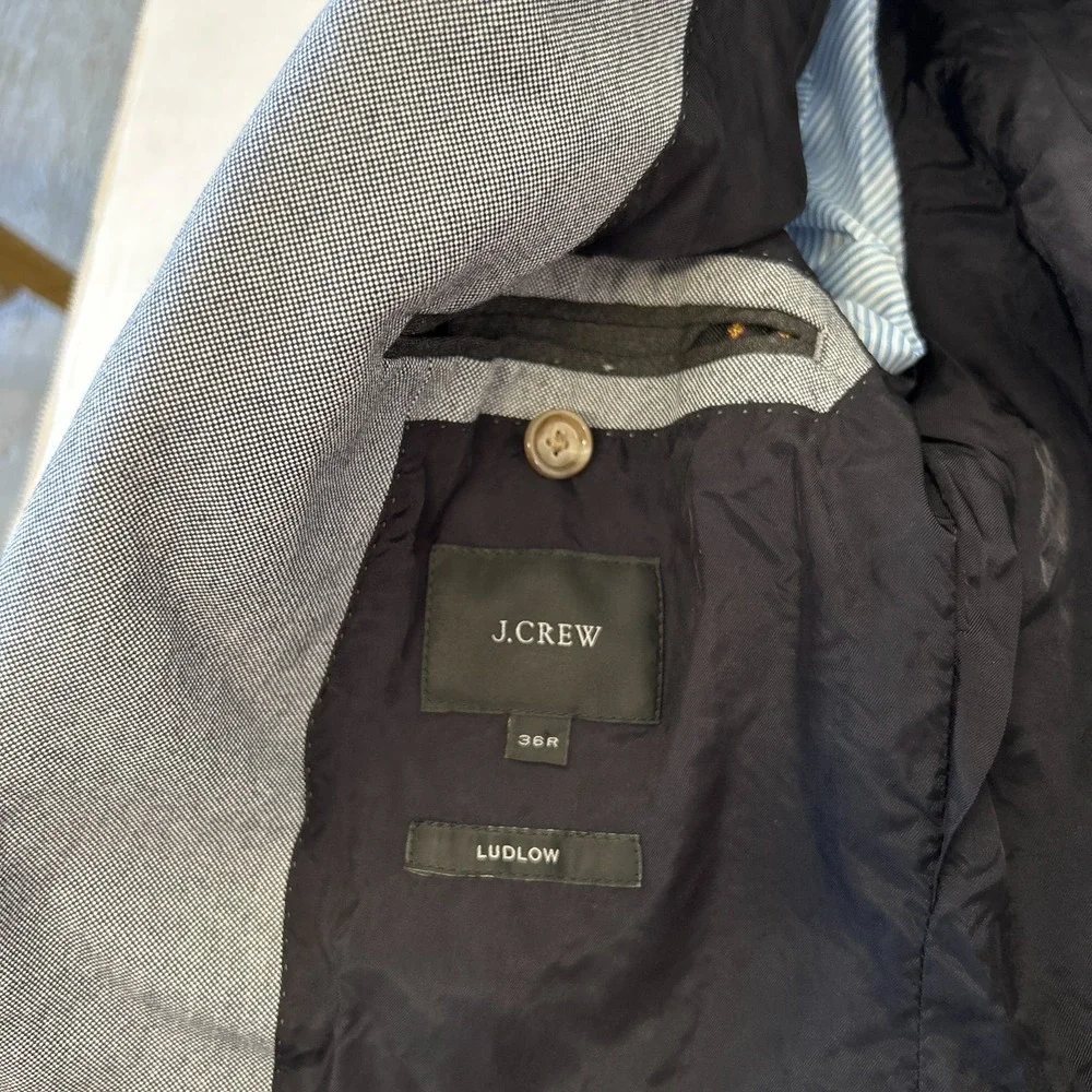 J.Crew Ludlow Men's Gray Blazer Size‎ 36R Gray Tessuti Carpini Jacket Preppy